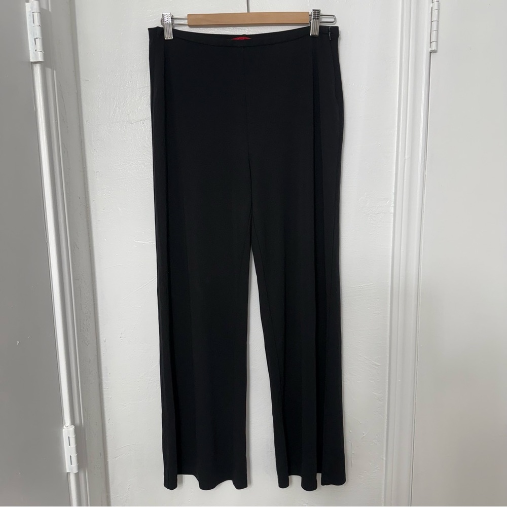 AK Anne Klein Women's Casual Loose High Rise Wide Leg Side Zip Pant Black‎ Sz 12 - Picture 2 of 7